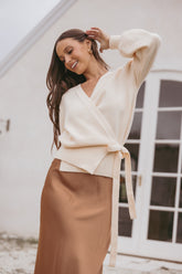 Abbey Ballet Wrap Cardigan - Cream