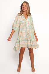 Arden Mini Dress - Green Multi