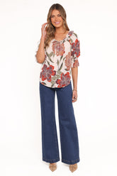 Bertha Top - Fall Floral