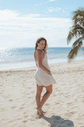 Betsy Halterneck Mini Dress - White