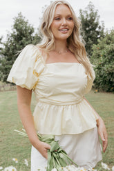 Clo Puff Sleeve Top - Butter Yellow
