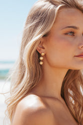 Coral Earrings - Gold