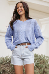 Janie Knit Sweater - Blue