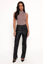Kathi Faux Leather Pant - Black