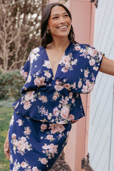 Ricki Top - Navy Floral