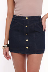 Narla Mini Skirt - Dark Denim