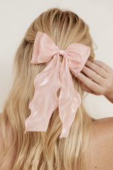 Poppy Hair Bow - Pale Pink