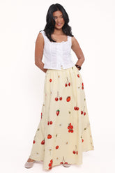 Remira Midi Skirt - Yellow Cherry
