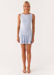 Rhiannon Frill Mini Dress - Blue