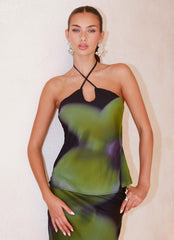 Rosetta Top - Lime Flower