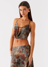 Rosewood Cowl Top - Vintage Blossom