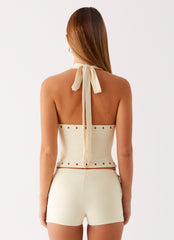 Roxy Halter Top - Muted Yellow