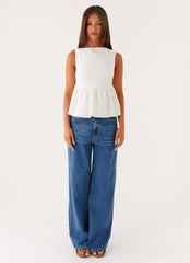 Sallie Linen Top - White