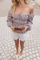 Saphia Top - Brown Gingham