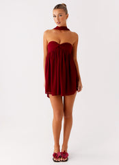 Saturn Mini Dress - Maroon