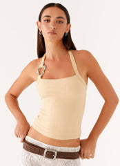 Selene Halter Top - Tan