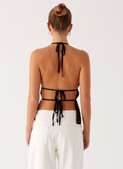 Sergio Halter Top - Black Polka Dot