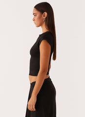 Shes A Lady Top - Black