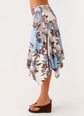 Skye Midi Skirt - Bluewood Blossom