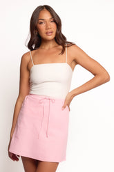 Sonni Linen Mini Skirt - Pink