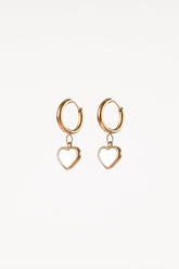 Joree Heart Hoop Earrings - Gold