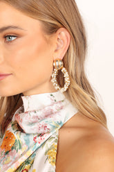 Rae Earrings - Gold Pearl