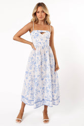 Flora Midi Dress - Blue Floral