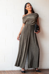 Noelle Jumpsuit - Gold Black
