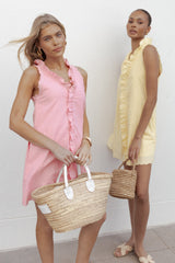 Cassandra Ruffle Mini Dress - Pale Pink