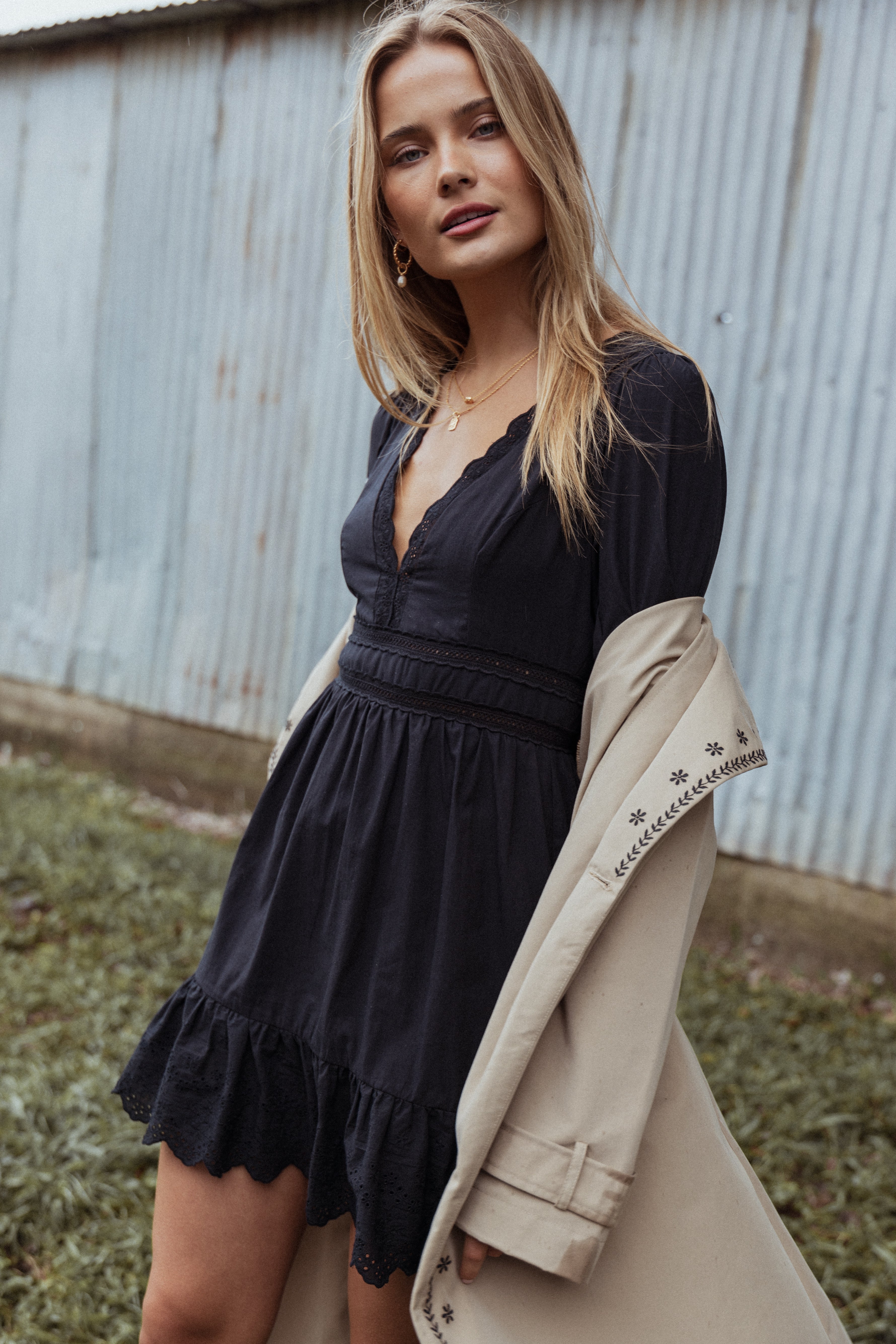 Estella Mini Dress - Black