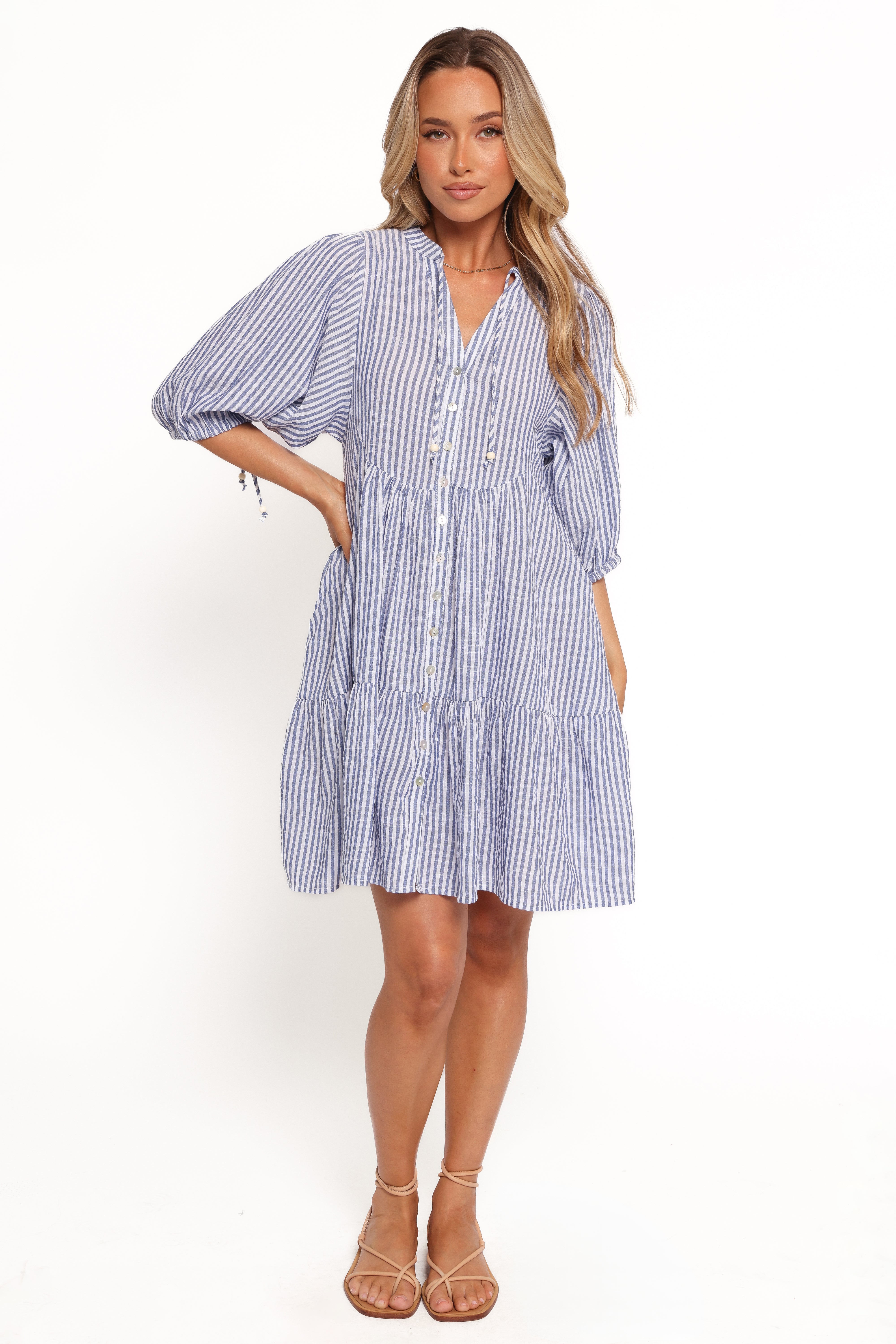 Arden Mini Dress - Blue Stripe
