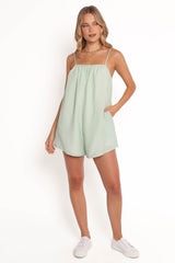 Neva Playsuit - Green Gingham