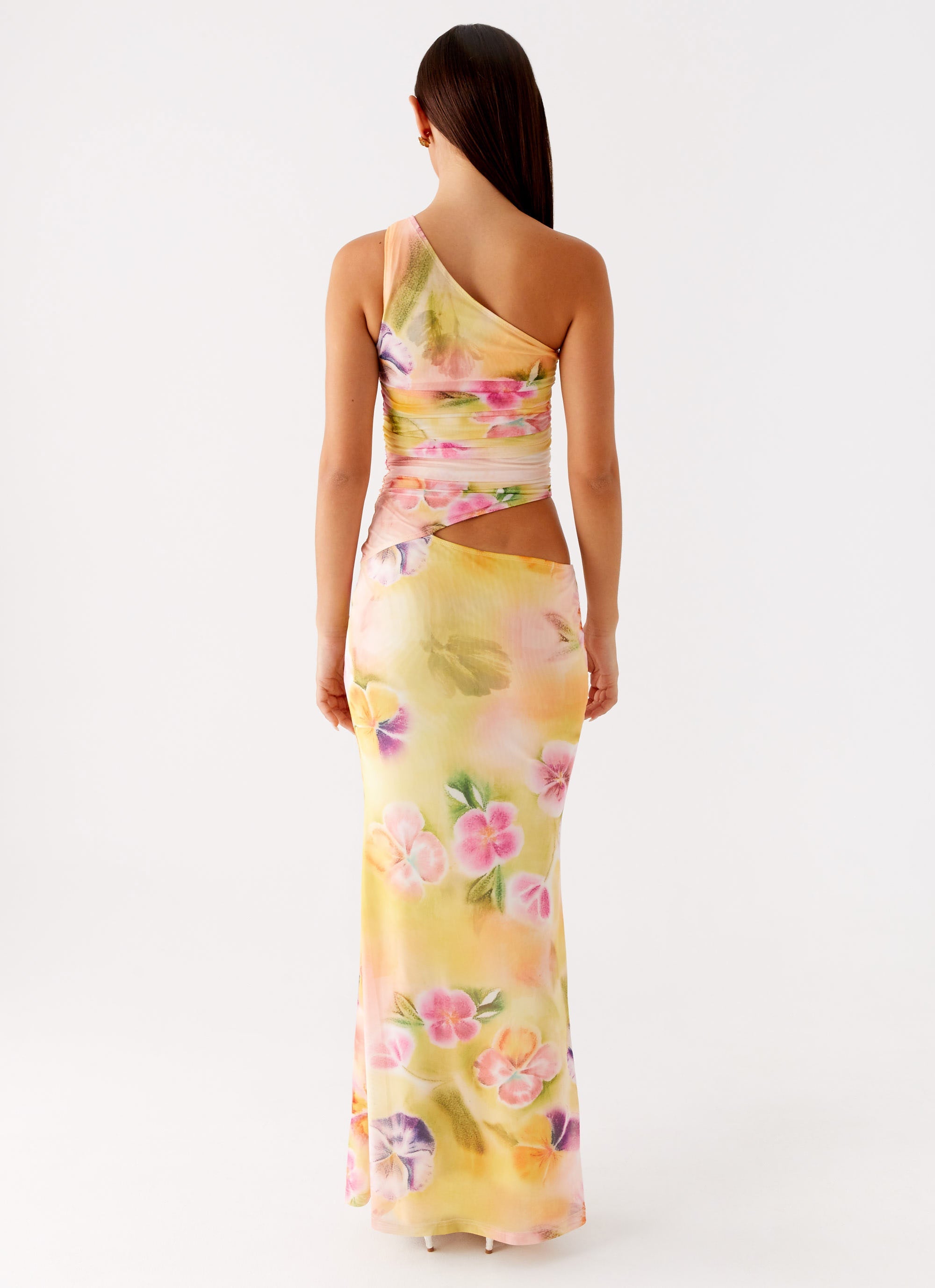 Seranella One Shoulder Maxi Dress - Sunburst Floral