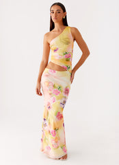 Seranella One Shoulder Maxi Dress - Sunburst Floral