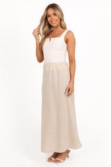 Alex Linen Midi Skirt - Oatmeal