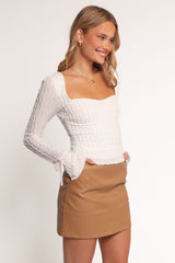 Amina Long Sleeve Top - White