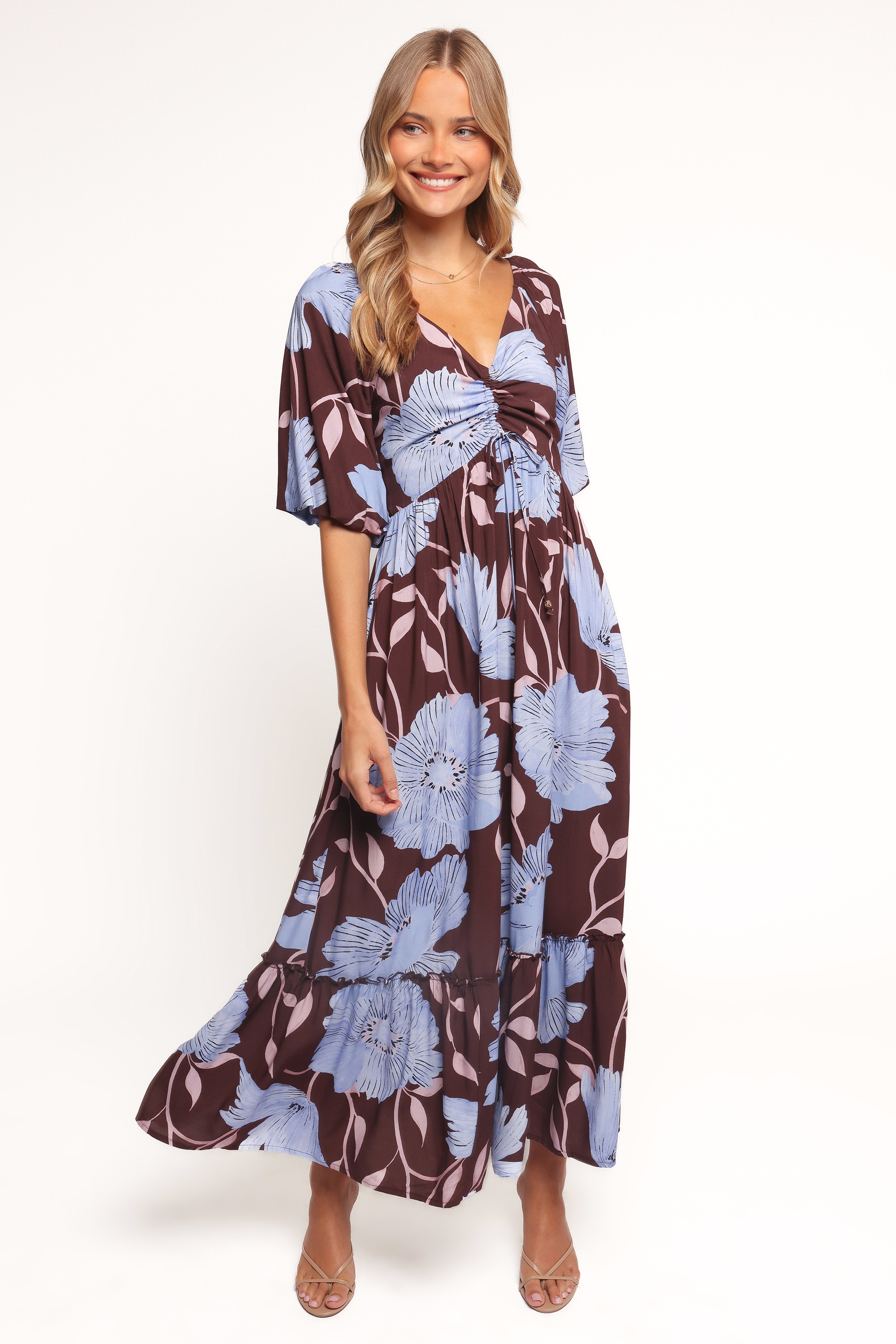 Annabella Maxi Dress - Blue Poppies