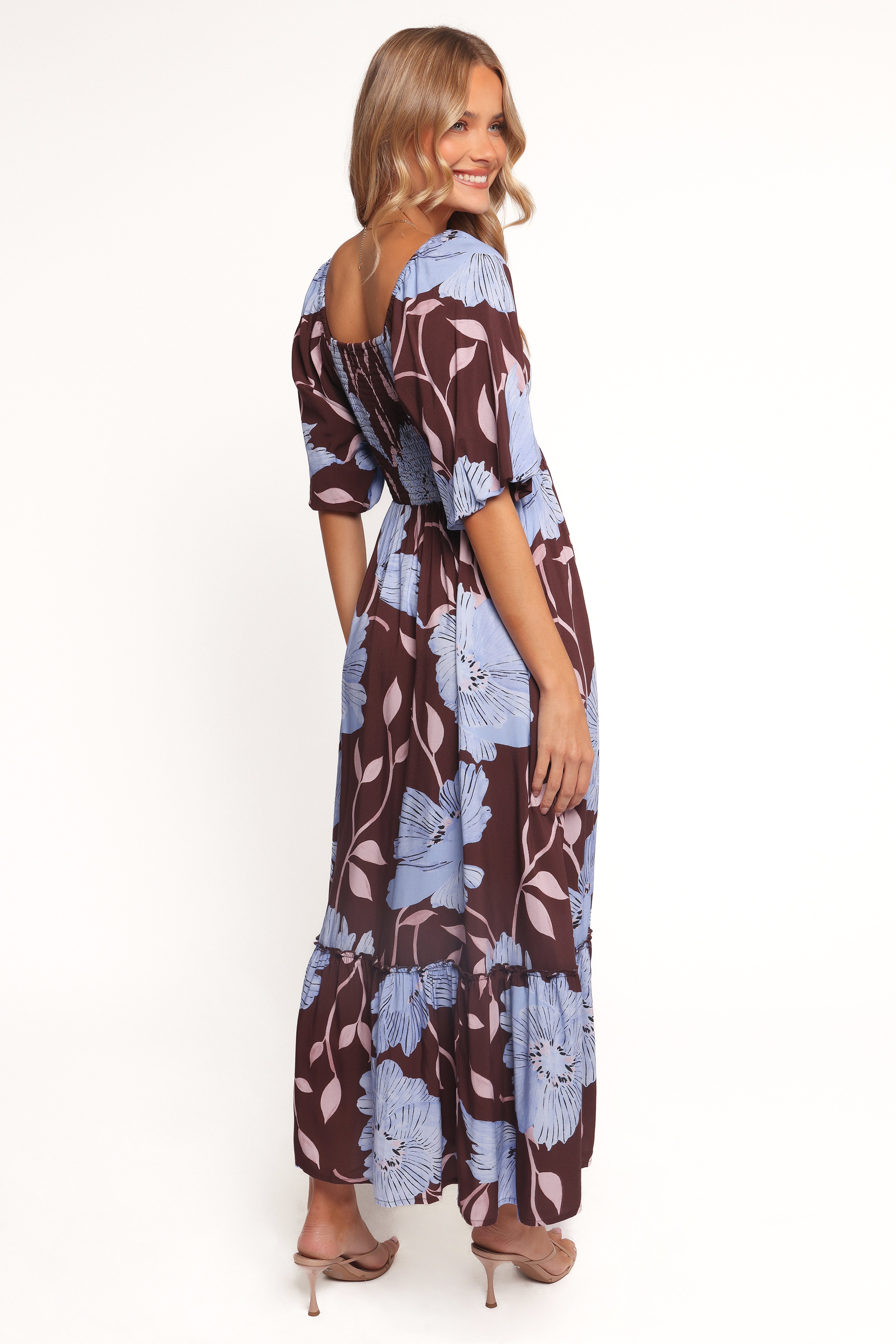Annabella Maxi Dress - Blue Poppies