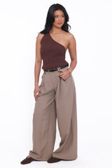 Kathryn Wide Leg Pant - Beige