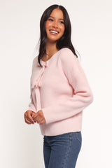 Arden Bow Cardigan - Pink