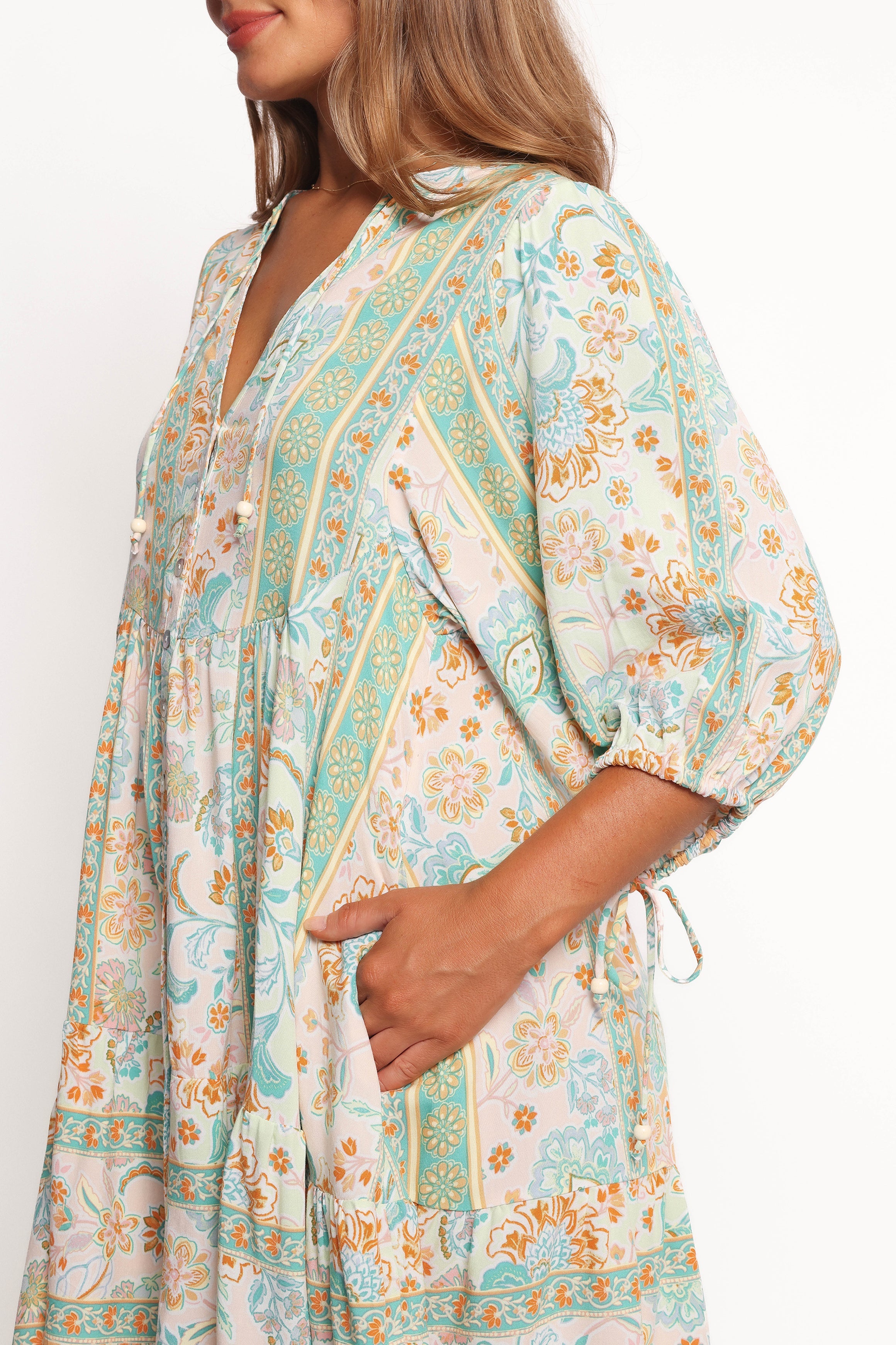 Arden Mini Dress - Green Multi