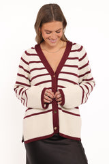 Aydee Cardigan - Cherry Stripe