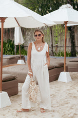 Ayla Linen Jumpsuit - Oatmeal