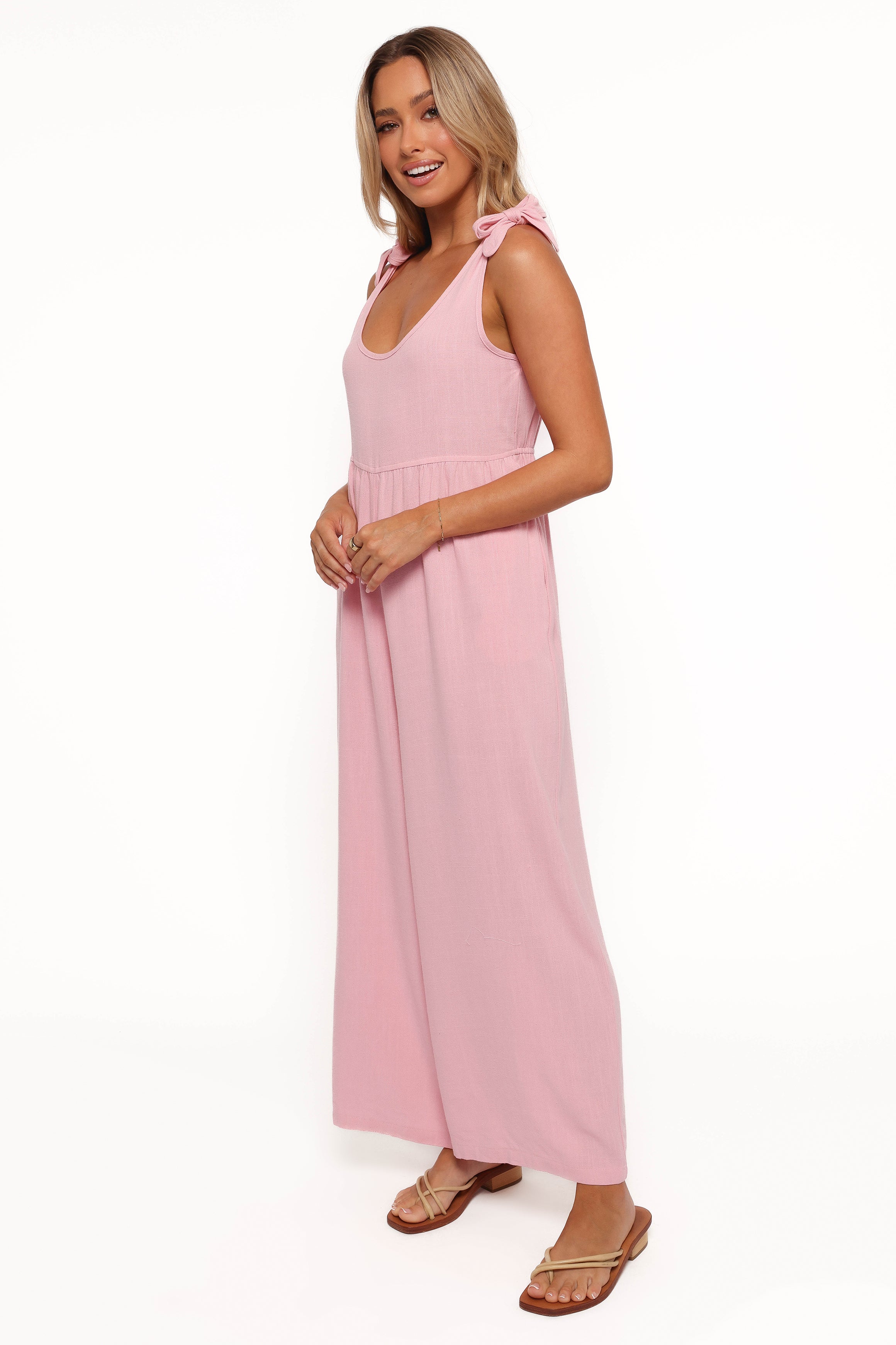 Ayla Linen Jumpsuit - Pale Pink