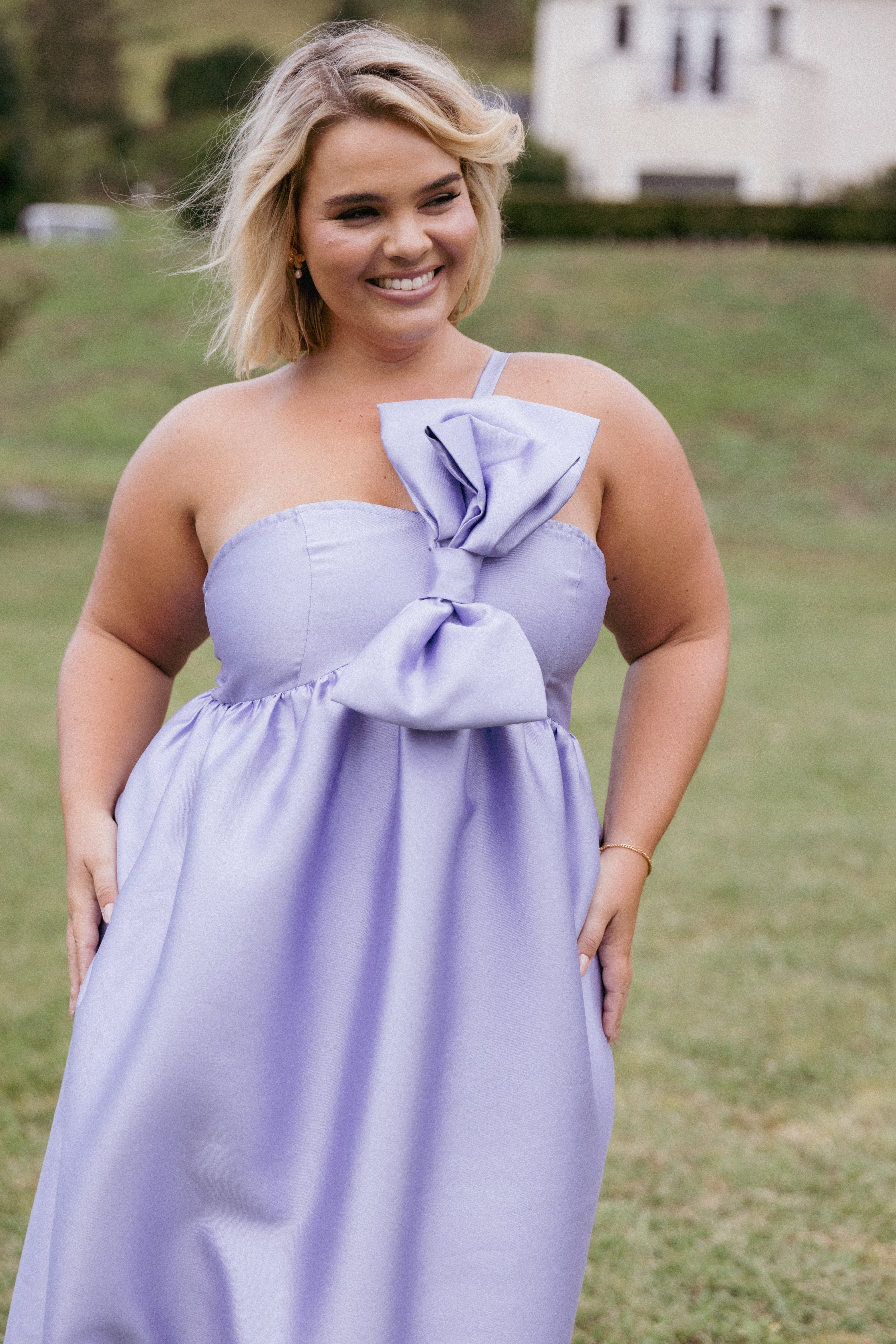 Betina Bow Front Maxi Dress - Lilac