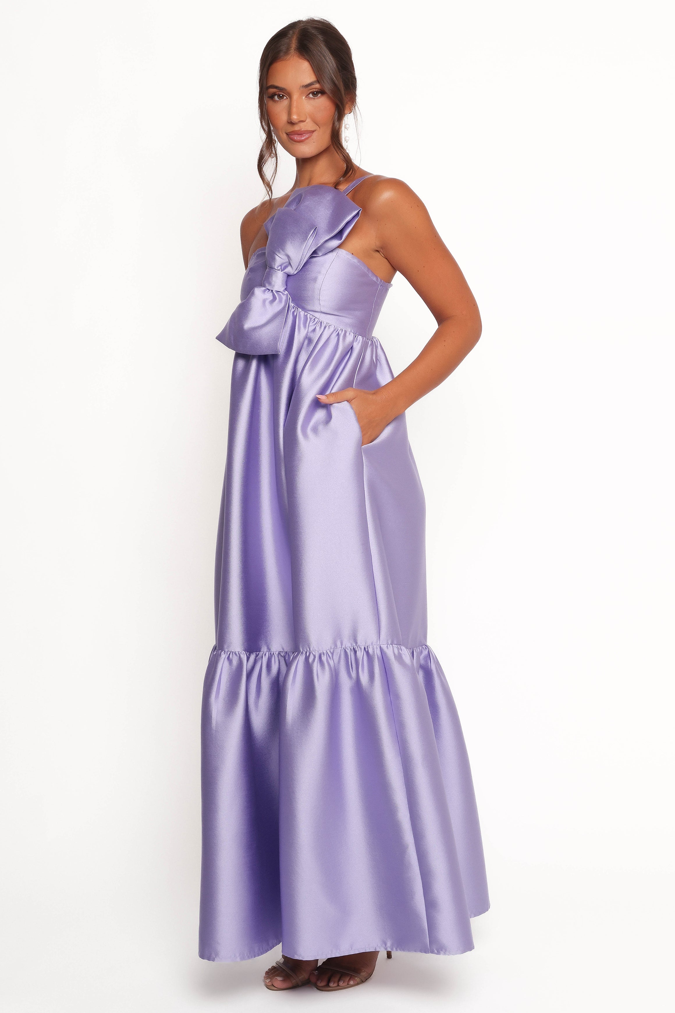 Betina Bow Front Maxi Dress - Lilac