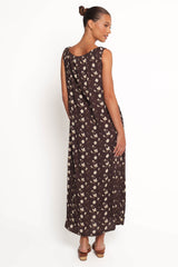 Bowman Maxi Dress - Brown Floral