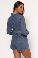 Brady Denim Romper - Blue