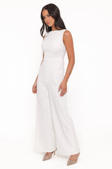 Brenda Lace Back Jumpsuit - White