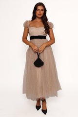 Bryn Midi Dress - Nude